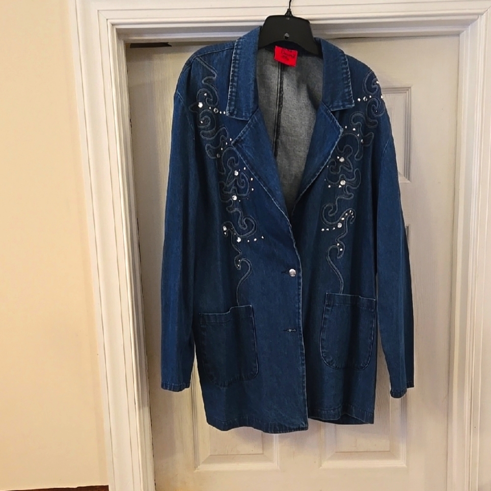 Embellished Blue Denim Jacket